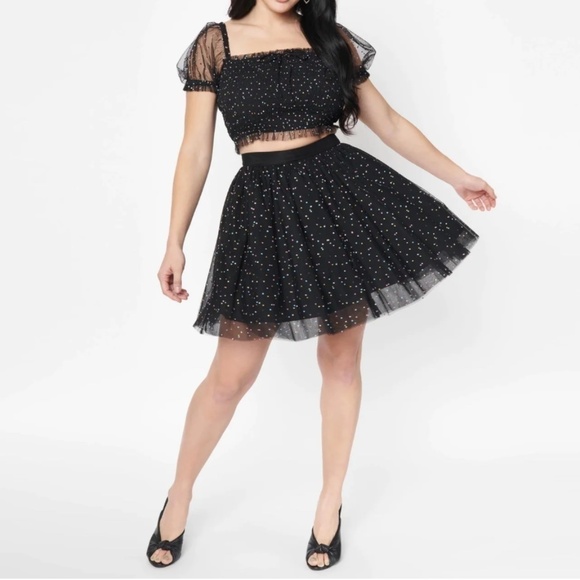 Unique Vintage Dresses & Skirts - UNIQUE VINTAGE Polka aDot Sweetie Pie Ballerina Tulle Party Skirt • size Small